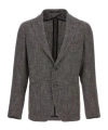 Tagliatore 'montecarlo' Blazer In Textured Fabric In Black