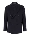 Tagliatore Blazer Doppiopetto In Lino Fiammato In Black