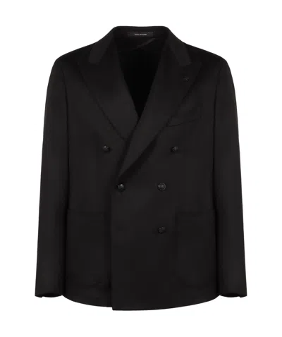Tagliatore Long-sleeved Suit Coat In Black