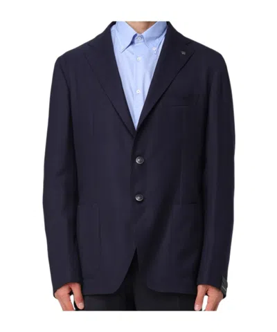 Tagliatore Long-sleeved Suit Coat In Black