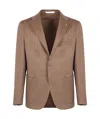 Tagliatore Single-breasted Wool Blazer In Brown
