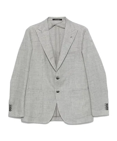 Tagliatore Long-sleeved Suit Coat In Gray