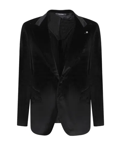 TAGLIATORE TAGLIATORE SINGLE-BUTTON VELVET JACKET