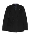 Tagliatore Double-breasted Wool Jacket In Black