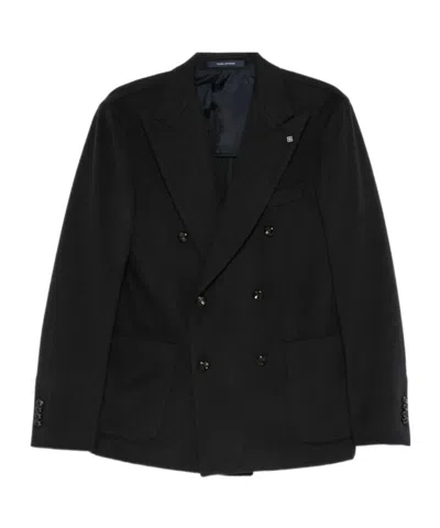 Tagliatore Long-sleeved Suit Jacket In Black