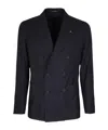 Tagliatore Double-breasted Cashmere Blazer In Black