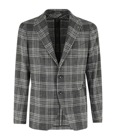 Tagliatore Long Sleeved Suit Jacket In Grey