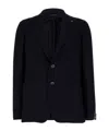 Tagliatore Ribbed-knit Blazer With Tailored Fit In Black