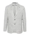 Tagliatore Single-breasted Herringbone Blazer In White