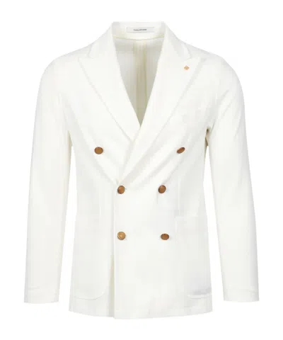 Tagliatore Long Sleeved Suit Jacket In White