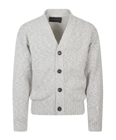 Tagliatore Long-sleeved Knitted Cardigan In White