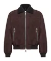 Tagliatore Shearling-collar Bomber Jacket In Black