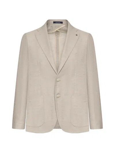 Tagliatore Montecarlo Tailored Linen Jacket In Metallic