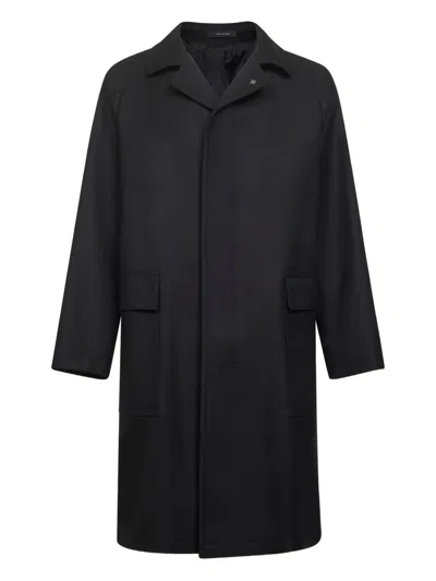 Tagliatore Single-breasted Mid-length Coat In Gray