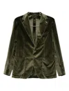 Tagliatore Long-sleeves Patch-pocket Blazer In Green