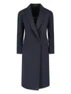 Tagliatore Notched Lapel Single-breasted Longline Jacket In Blue