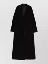 Tagliatore Long Wool Coat Belted Waist In Black