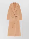 Tagliatore Long Wool Coat With Belt And Pockets In Neutral