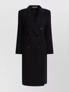 Tagliatore Longline Double-breasted Coat Notched Lapels In Black