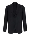 Tagliatore Peak-lapel Wool Blend Blazer In Black