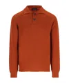 Tagliatore Button-placket Spread-collar Sweater In Red