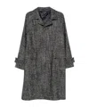 Tagliatore Herringbone-pattern Button-fastening Coat In Black