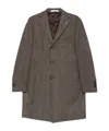 Tagliatore Herringbone-pattern Single-breasted Coat In Brown