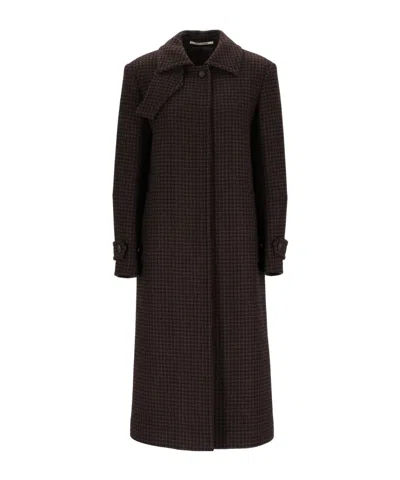 Tagliatore Bethany Houndstooth-pattern Coat In Brown