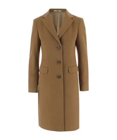 Tagliatore Long-sleeved Coat In Brown