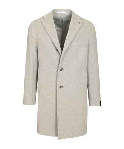 Tagliatore Long-sleeved Coat In Grey