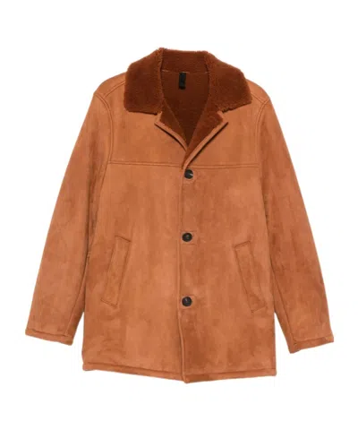 Tagliatore Long-sleeved Short Coat In Brown