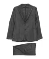 Tagliatore Check-pattern Single-breasted Suit In Gray
