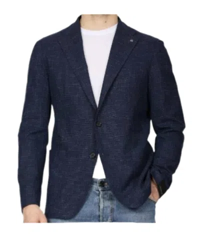 Tagliatore Herringbone Regular Fit Suit Notched Lapel In Blue