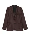 Tagliatore Single-breasted Notched-lapel Blazer In Burgundy