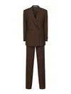 Tagliatore Lorelei Pinstriped Double-breasted Suit In Brown