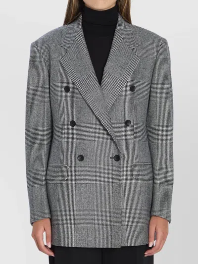 Tagliatore Loreley Double-breasted Wool Blazer With Peak Lapels In Burgundy