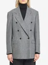 Tagliatore Loreley Double-breasted Wool Blazer With Peak Lapels In Black