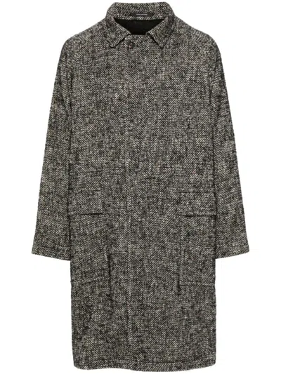 Tagliatore Half-lined Melange Fabric Coat With Flap Pockets In Gray