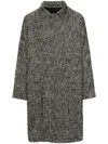 Tagliatore Gray Cotton Blend Coat In Black  