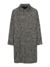 Tagliatore Gray Cotton Blend Coat In Black