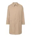 Tagliatore Long Length Trench Coat With Side Pockets In Nude