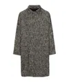 Tagliatore Gray Cotton Blend Coat In Black