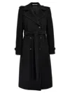 Tagliatore Double-breasted Trench Coat In Black
