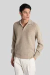 Tagliatore Beige Virgin Wool Knit Polo Shirt In Neutral