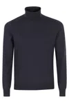 Tagliatore Turtleneck Virgin-wool Sweater In Blue