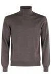 Tagliatore Turtleneck Wool Sweater In Brown