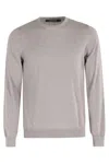 Tagliatore Crew Neck Sweater In Turtledove In Gray