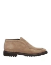 Tagliatore Man Ankle Boots Taupe Size 9 Calfskin In Gray