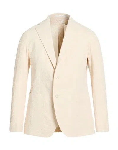 Tagliatore Man Blazer Beige Size 38 Cotton, Elastane In Neutral