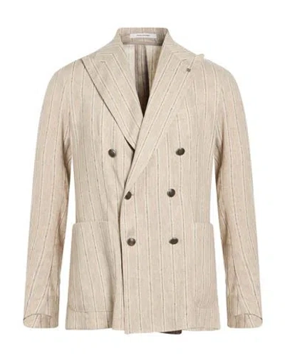 Tagliatore Man Blazer Beige Size 38 Linen, Cotton, Polyamide, Elastane In Neutral